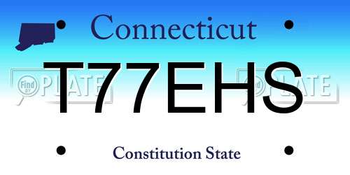 T77EHS Connecticut License Plate