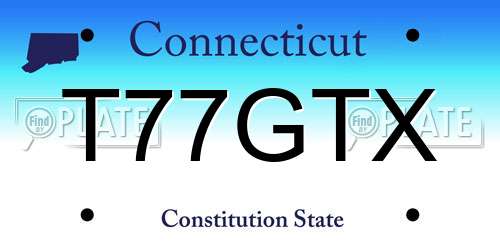 T77GTX Connecticut License Plate