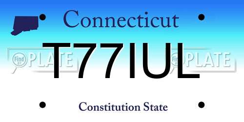T77IUL Connecticut License Plate