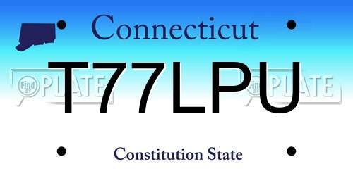 T77LPU Connecticut License Plate