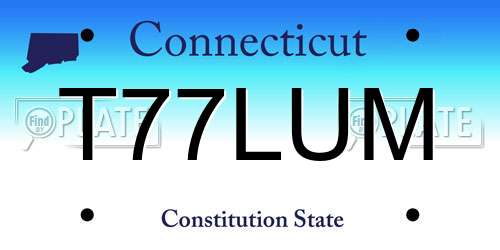 T77LUM Connecticut License Plate