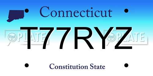 T77RYZ Connecticut License Plate