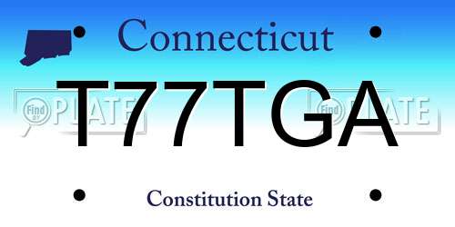 T77TGA Connecticut License Plate