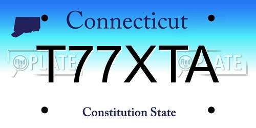T77XTA Connecticut License Plate