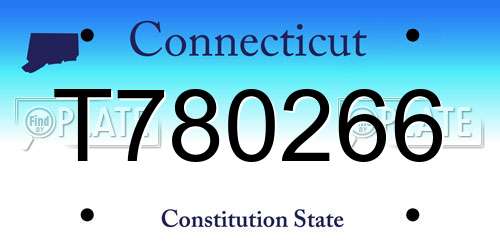 T780266 Connecticut License Plate
