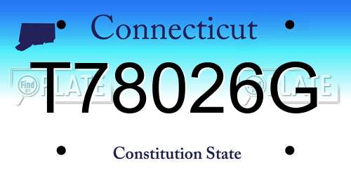 T78026G Connecticut License Plate