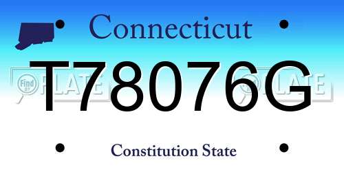 T78076G Connecticut License Plate