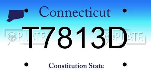 T7813D Connecticut License Plate