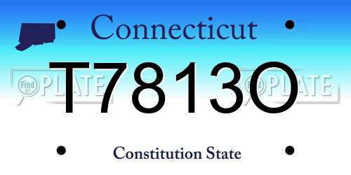 T7813O Connecticut License Plate