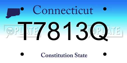 T7813Q Connecticut License Plate