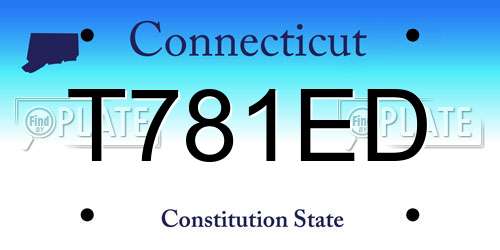T781ED Connecticut License Plate