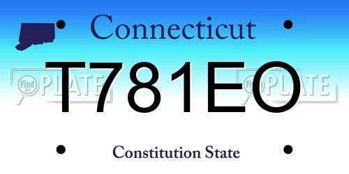 T781EO Connecticut License Plate