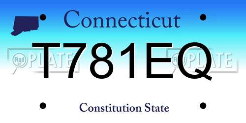 T781EQ Connecticut License Plate