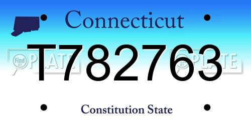 T782763 Connecticut License Plate