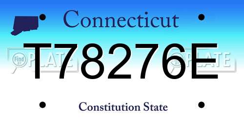T78276E Connecticut License Plate