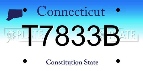 T7833B Connecticut License Plate