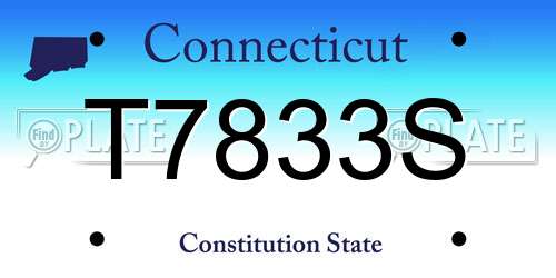 T7833S Connecticut License Plate