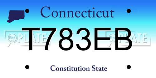 T783EB Connecticut License Plate