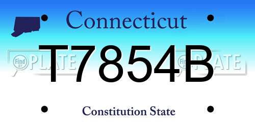 T7854B Connecticut License Plate