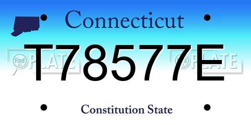 T78577E Connecticut License Plate