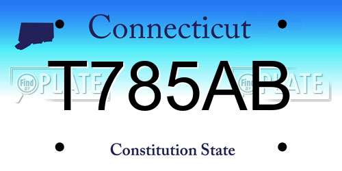 T785AB Connecticut License Plate