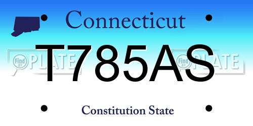 T785AS Connecticut License Plate