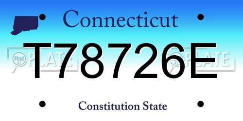 T78726E Connecticut License Plate