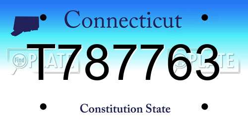 T787763 Connecticut License Plate