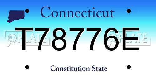 T78776E Connecticut License Plate