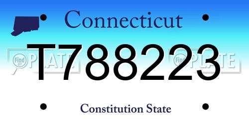 T788223 Connecticut License Plate