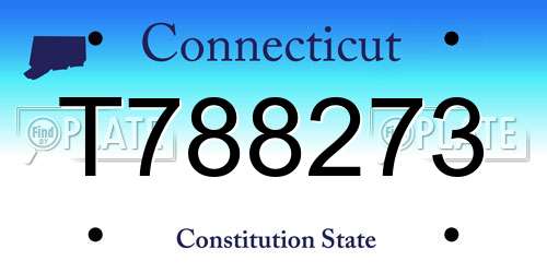 T788273 Connecticut License Plate