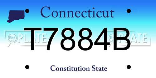 T7884B Connecticut License Plate