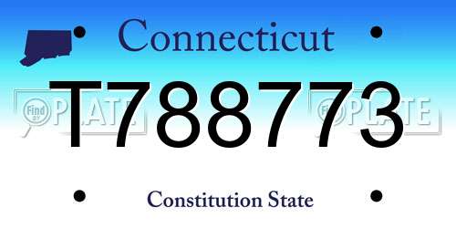 T788773 Connecticut License Plate