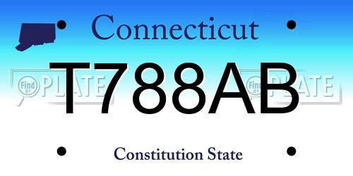 T788AB Connecticut License Plate