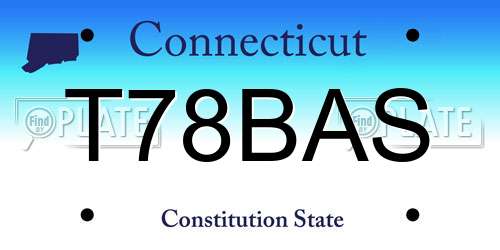 T78BAS Connecticut License Plate