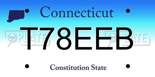 T78EEB Connecticut License Plate