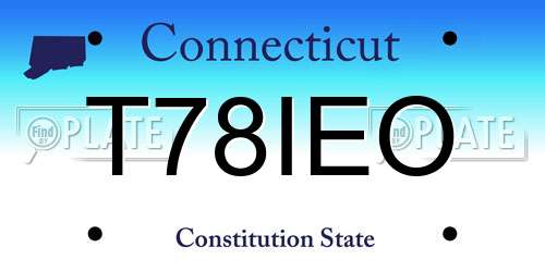 T78IEO Connecticut License Plate