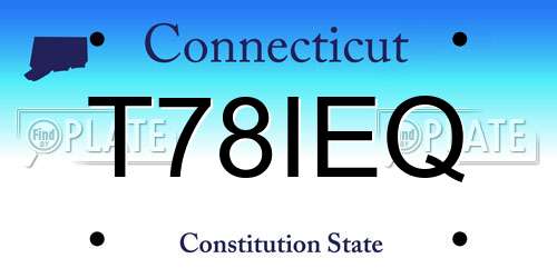 T78IEQ Connecticut License Plate
