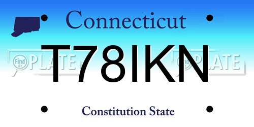 T78IKN Connecticut License Plate