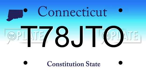 T78JTO Connecticut License Plate