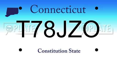 T78JZO Connecticut License Plate