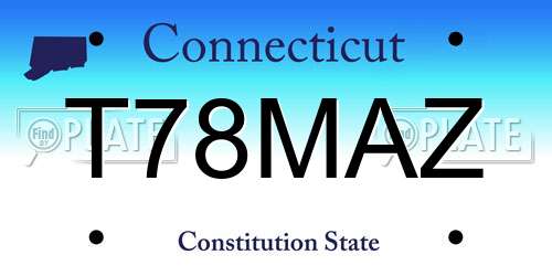 T78MAZ Connecticut License Plate
