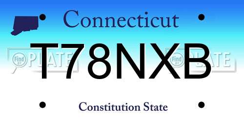 T78NXB Connecticut License Plate
