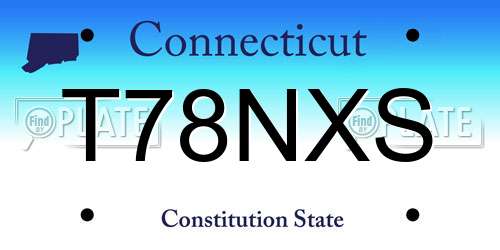 T78NXS Connecticut License Plate