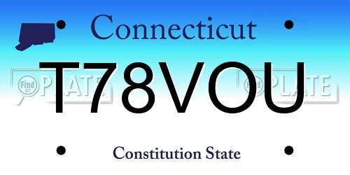 T78VOU Connecticut License Plate