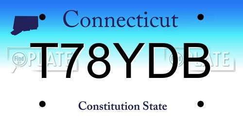 T78YDB Connecticut License Plate