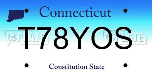 T78YOS Connecticut License Plate