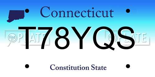 T78YQS Connecticut License Plate