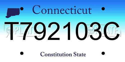 T792103C Connecticut License Plate