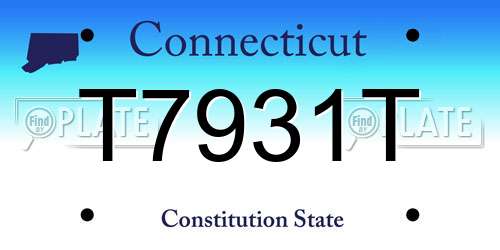 T7931T Connecticut License Plate